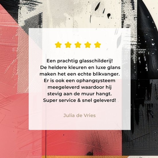 MuchoWow® Tableau sur verre 60x90 cm - Tableau sur verre acrylique - Rose - Abstrait - Esthétique - Moderne - Formes - Photo sur verre - Décoration murale salon - Décoration murale chambre - Peintures