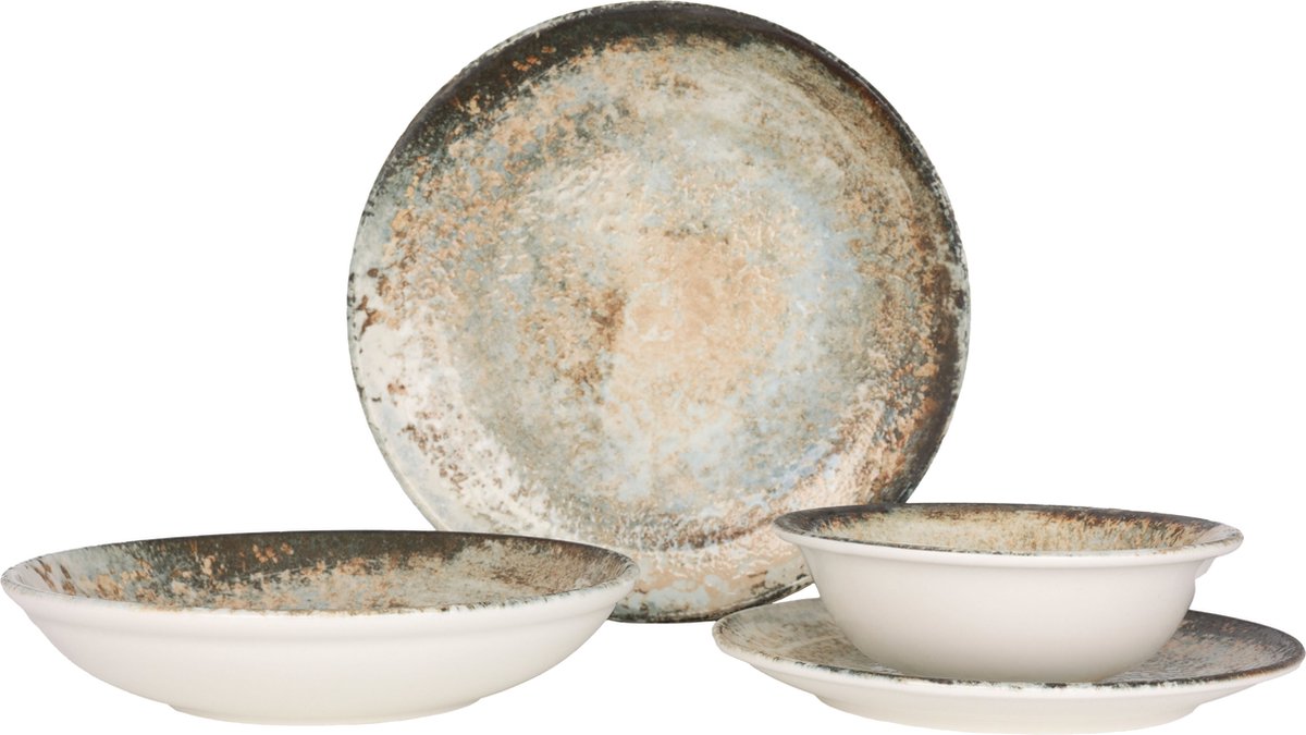 Rinart Serviesset (Medium) - Obvara - 24 delig - 6 persoons - Porselein