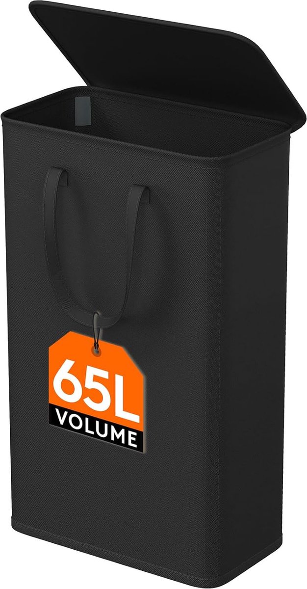 Goedkoopste JGS ® Handige Slanke Wasmand met Deksel en Handvatten voor Kleine Ruimtes in Huis