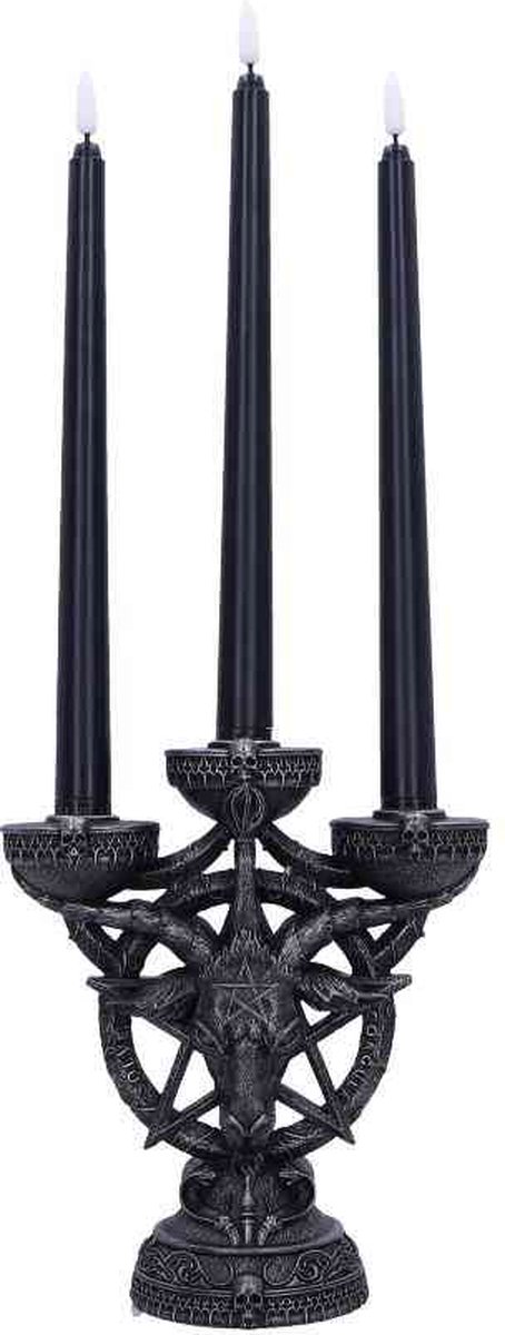 Nemesis Now - Baphomet's Radiance Candelabra 46cm Kaarsenstandaard - Zwart