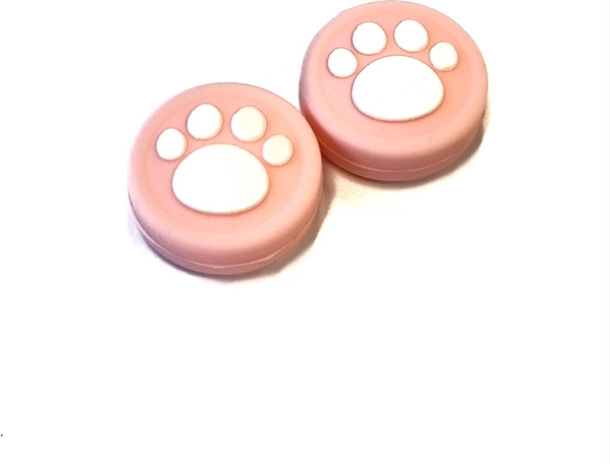 Scoby - Thumb Grips - Duim Grip - Extra Grip - Geschikt voor Nintendo Switch - Hondenpootjes - 2 Stuks - Roze