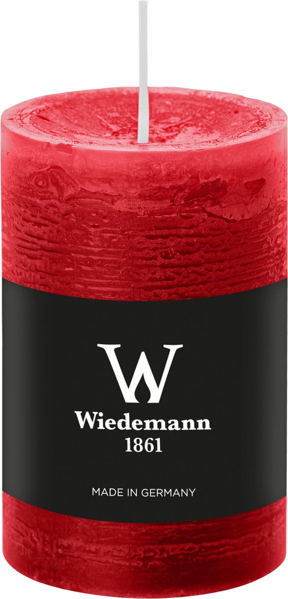 Wiedemann Cilinderkaars/stompkaars - rustieke kaars - rood - 6 x 9 cm - 30 branduren Amethist paars