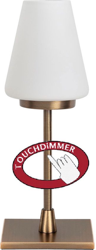 Lampe de table 'Touch' bronze | 25 cm | blanc