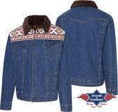 Kort Western Denim Jack Bullock met warme voering Stars&Stripes maat 3XL