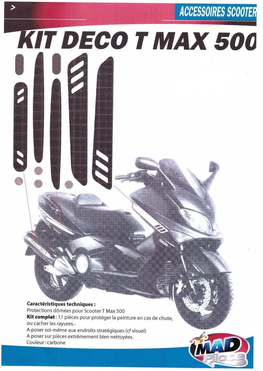 stickers look carbone voor scooter yamaha 500 tmax 2001 tot 2007 nieuw
