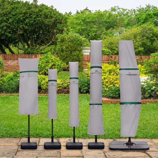 Grote Zweefparasol Asymetrique Windbestendig 360x220 cm Lichtgrijs van Madison