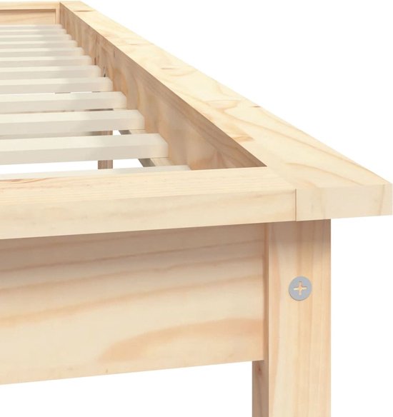 The Living Store Lit Bois de pin - Cadre de lit Classique en bois - 120x200cm - Aspect rustique