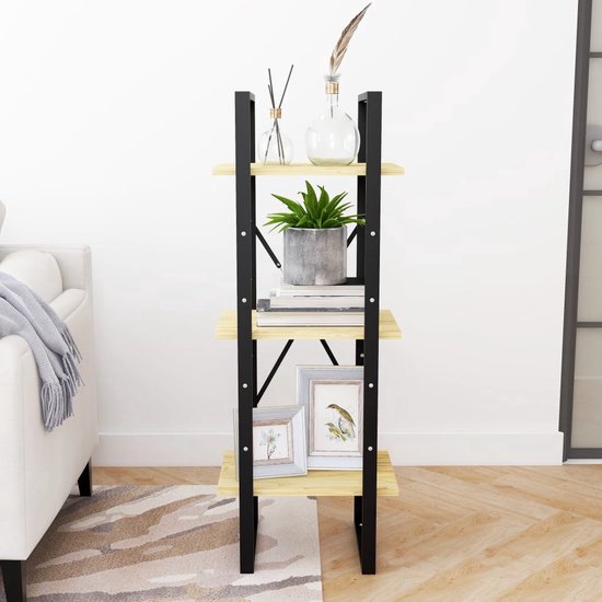 Bibliothèque The Living Store - Style Industriel - 40 x 30 x 105 cm - Pin Massief