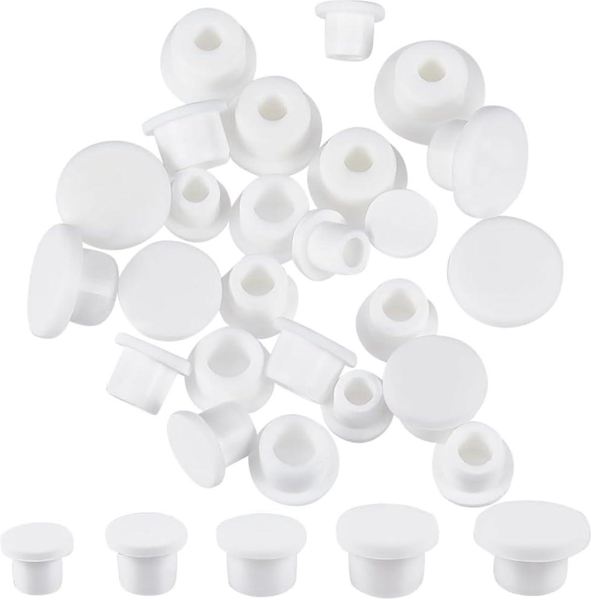 30 stuks siliconen gatstop waterdichte rubberen buisdop wit - 95-15 mm binnendiameter .