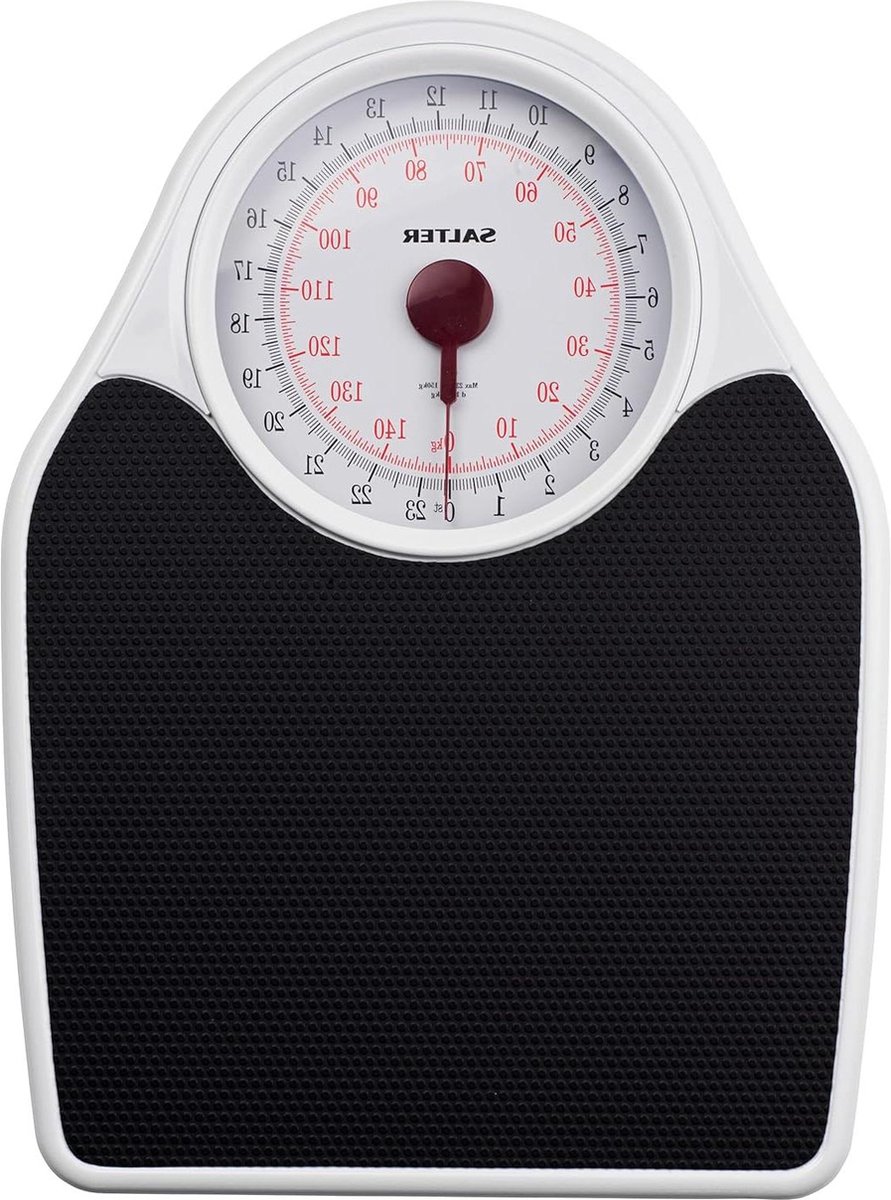 145 BKDR mechanische badkamerweegschaal - fitnessweegschaal - 150 kg capaciteit - nauwkeurige weging - zilver zwart