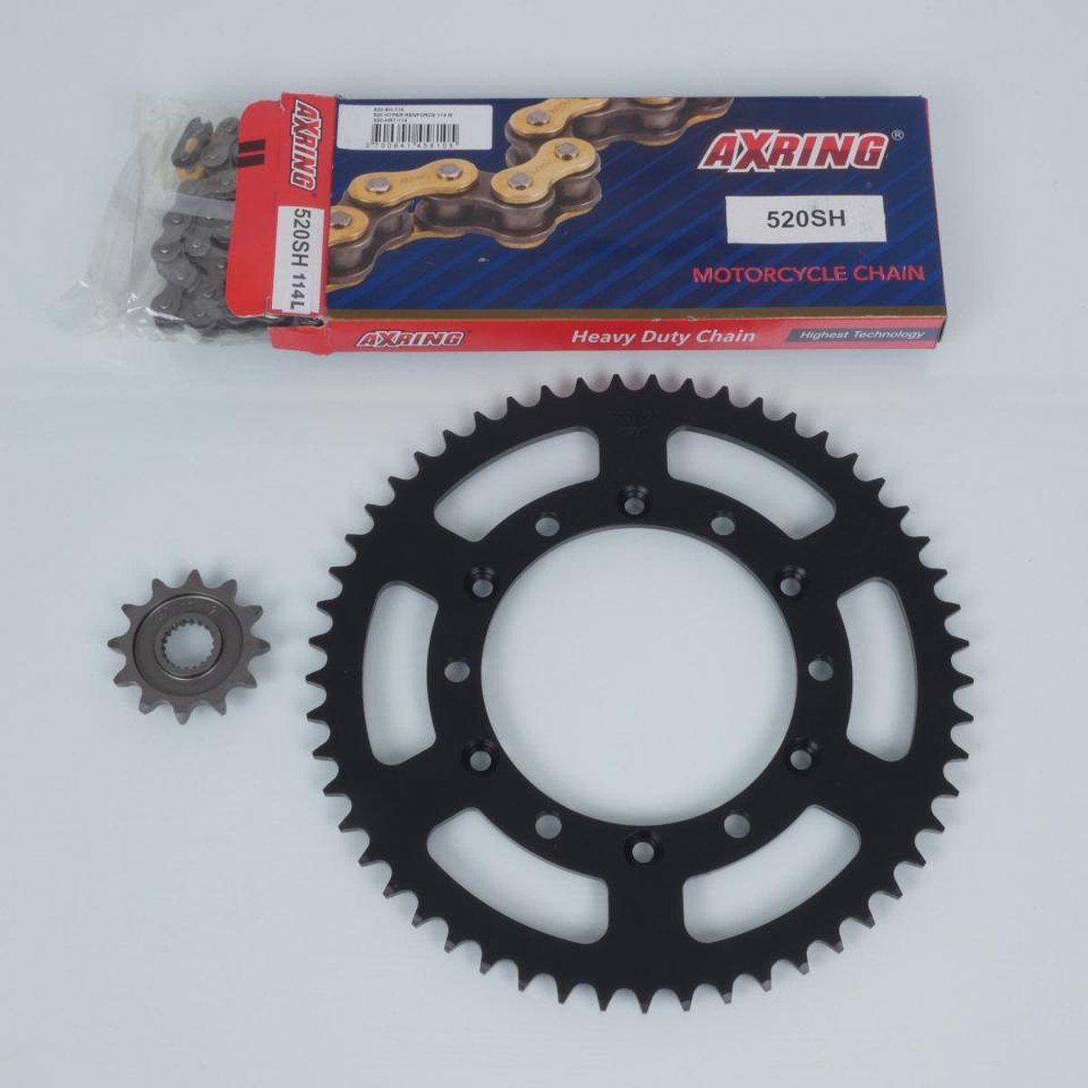 Kit chaîne Axring pour moto Yamaha 250 Yz-F 4T 2010 à 2021 12x53 Pas 520 Al130mm