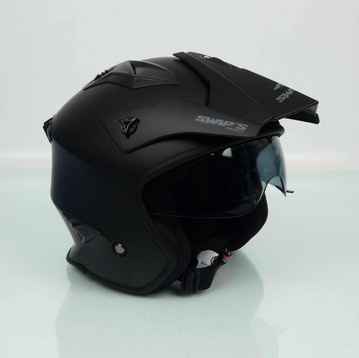 Casque Swaps Trooper S769 noir mat pour moto trial quad SSV Taille XXL 61cm Neuf