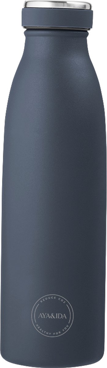AYA & IDA - Drinking Bottle - Thermosfles - waterfles - 500ml - NAVY BLUE