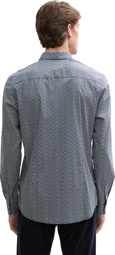 Tom Tailor - Lange mouw overhemd - Mannen - M - Dark Navy - Katoen - 1045935