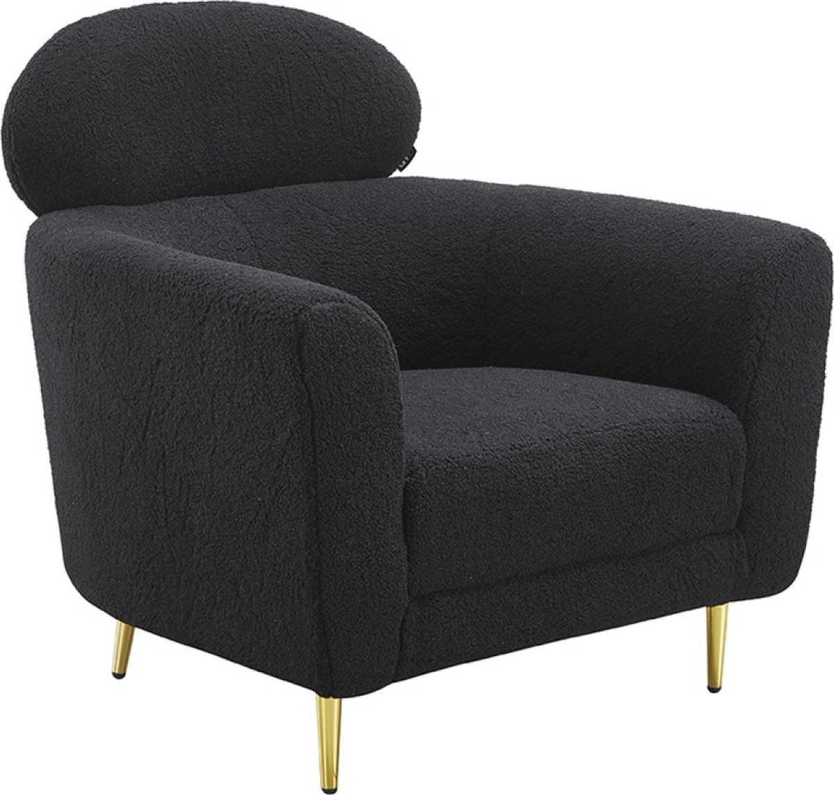 Orleans Teddystof Loungestoel - Zwart