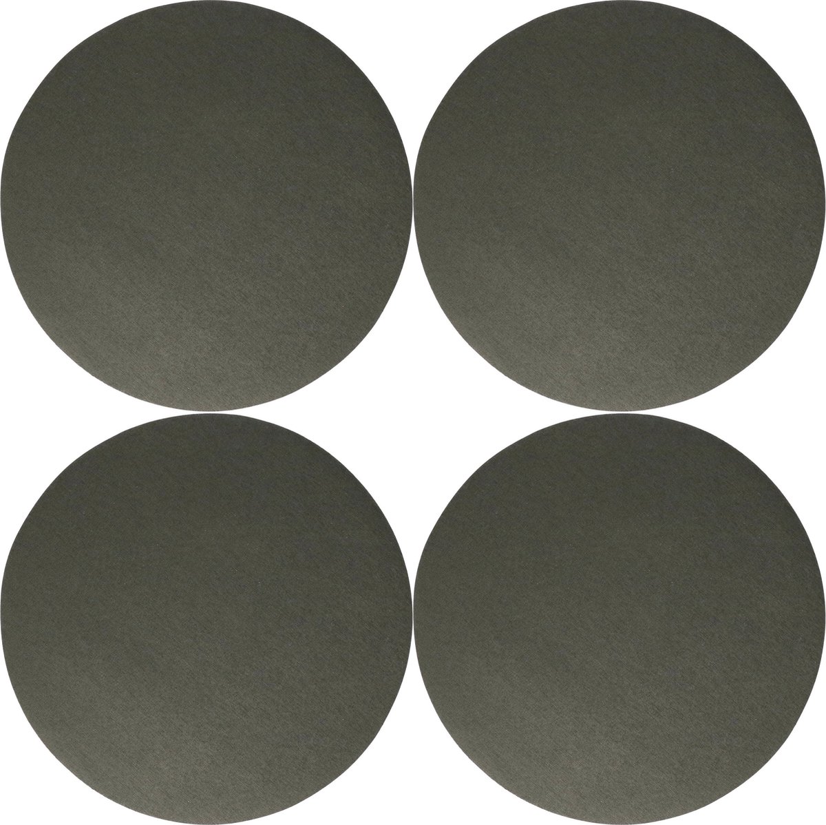 Wicotex Placemats Uni - 4x - donker grijs - rond 38 cm - anti slip laag - Teflon coating toplaag
