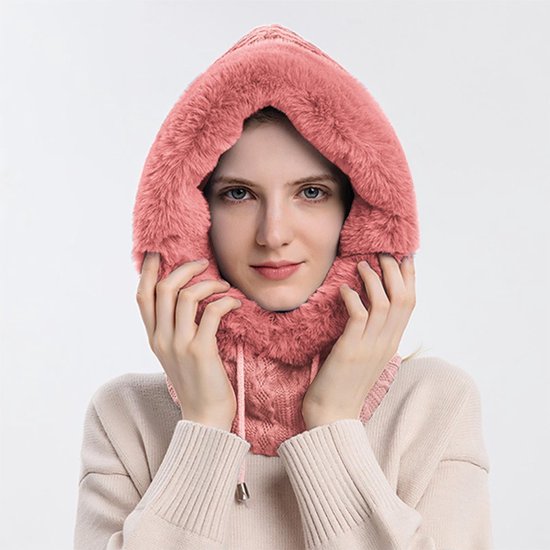 Bonnet Cagoule Polaire Adulte - Cache-oreilles écharpe Intégrée - Chaud, Respirant - Pour Cyclisme, Ski, Extérieur