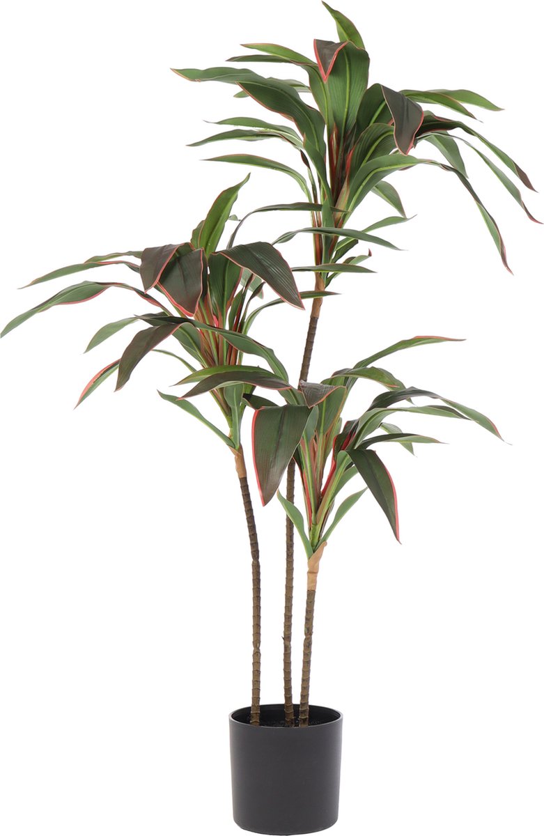 Kunstpalm Kunst Dracena Roodrand – 90 cm – Tropische Kamerplant – Dracena kunstplant – Binnenplant Donkergroen