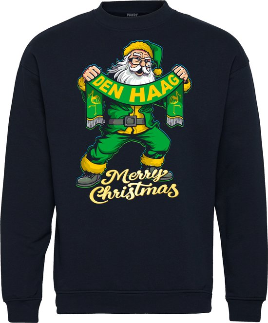 Kersttrui Kerstman Den Haag | Foute Kersttrui Dames Heren | Kerstcadeau | ADO Den Haag supporter | Navy | maat M
