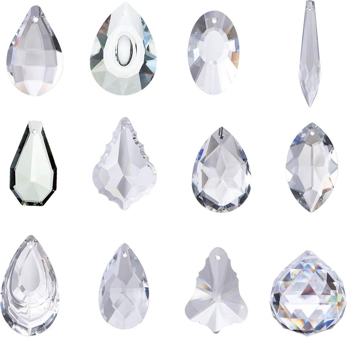 Set van 24 Kristallen Zonnevanger - decoratie - 24 stuks - helder - glas