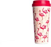 Blueprint Collections Thermosbeker - koffiebeker to go - flamingoprint