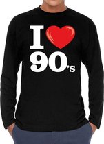 I love 90s / nineties long sleeve t-shirt zwart heren S