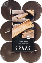 12x Maxi geurtheelichtjes Exotic Wood 10 branduren - Geurkaarsen hout geur - Grote waxinelichtjes