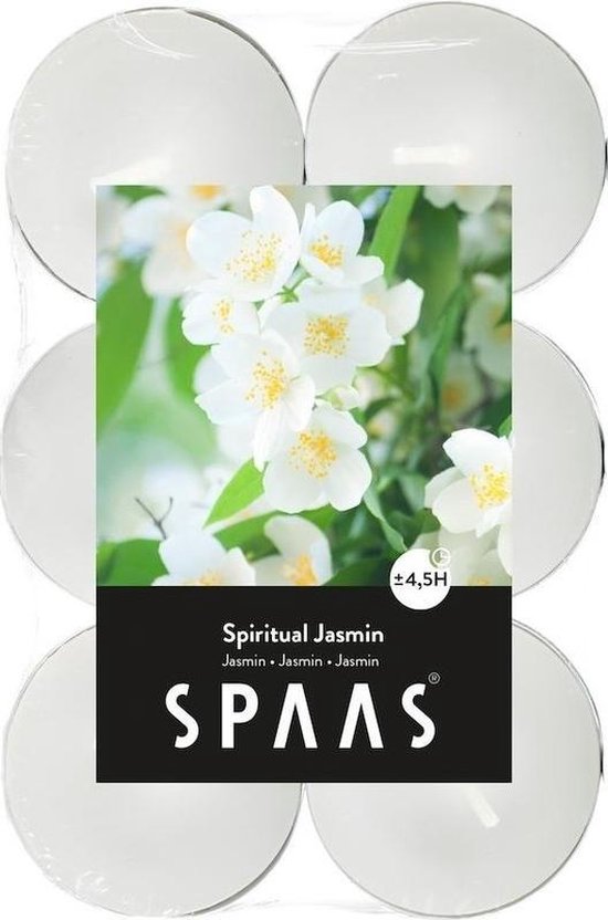 12x Geurtheelichtjes Spiritual Jasmin 4,5 branduren - Geurkaarsen jasmijn geur - Waxinelichtjes
