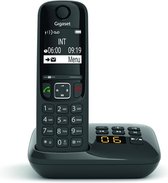 Gigaset AS690A Draadloze telefoon met antwoordapparaat - lange gesprekstijd en standby tijd - Groot display met zeer goed contrast - Uitstekende geluidskwaliteit - Zwart