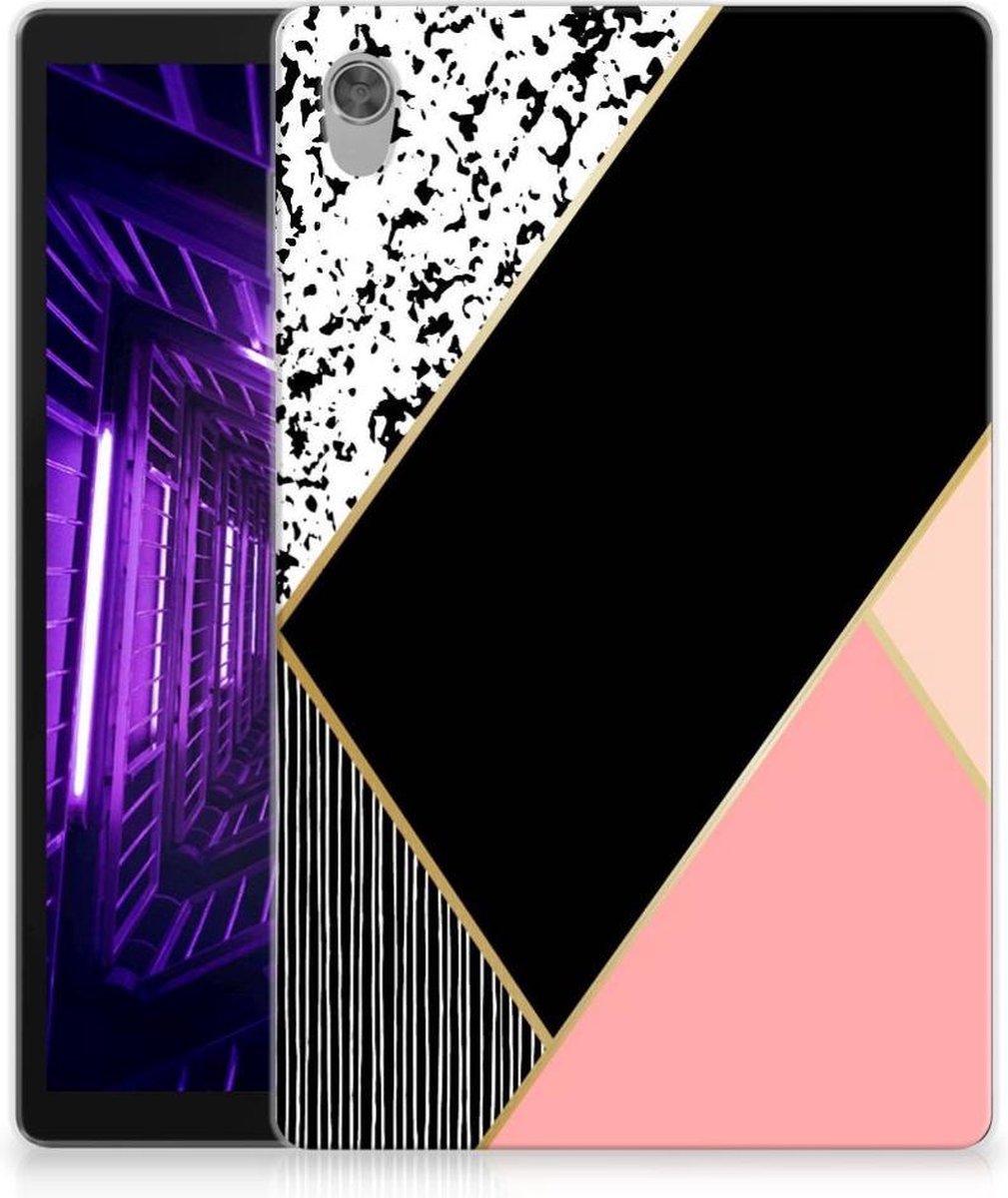 Lenovo Tab M10 HD (2de generatie) Back Cover Zwart Roze Vormen