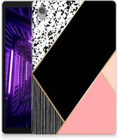Siliconen Back Cover Lenovo Tab M10 HD (2de generatie) Tablet Hoes Customize Black Pink Shapes met doorzichte zijkanten