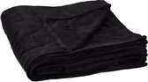 Relaxdays 1x fleece deken 200x220 cm - plaid - kleed - polyester - zwart - xxl - groot