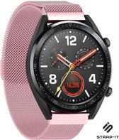 Milanees Smartwatch bandje - Geschikt voor Huawei Watch GT Milanese band - roze - Strap-it Horlogeband / Polsband / Armband - 46mm