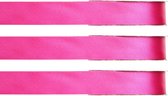 3x Hobby/decoratie fuchsia roze satijnen sierlinten 1 cm/10 mm x 25 meter - Cadeaulint satijnlint/ribbon - Striklint linten roze