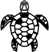 Houten Dierenkop • Houten Schildpad • Dierenkop Schildpad • Klein • Zwart MDF • Houten Dier • Wandecoratie