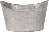 Clayre & Eef Décoration bassine en zinc 49x33x28 cm Gris Fer Ovale Seau décoratif