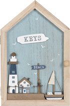 Clayre & Eef Sleutelkastje 18*6*28 cm Bruin Hout/ glas Rechthoek Sleutelhouder