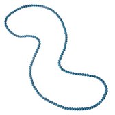 Melady Halsketting Dames 6mm*90cm Blauw Glas Rond Ketting Dames