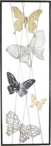 Clayre & Eef Wanddecoratie Vlinders 5Y0476 31*90*3 cm - Meerkleurig Ijzer MuurdecoratieWandversiering