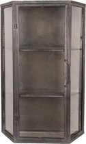 Clayre & Eef Wandkast 49*19*75 cm Bruin Metaal, Glas Rechthoek Opbergkast Hangkast