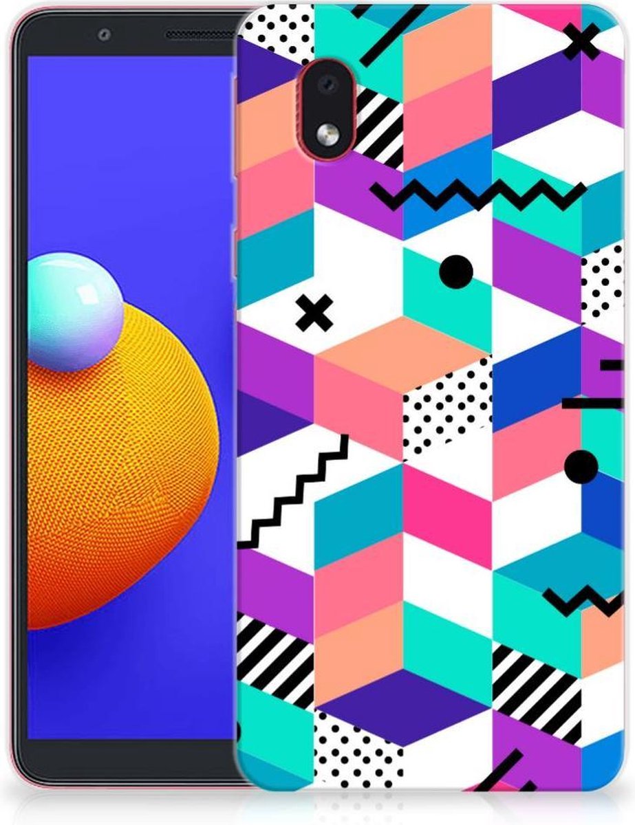 Samsung Galaxy A01 Core TPU Hoesje Blokken Kleurrijk