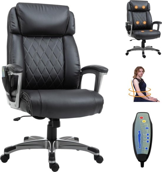Chaise de bureau - Chaise de bureau ergonomique - Chaise de direction - Chaise de Massage - Chaises de bureau pour adultes - Zwart