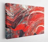 Abstract red and white grunge motion composition. Modern bright futuristic dynamic painting background. Fractal art for creative graphic design  - Modern Art Canvas - Horizontal -