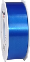1x XL Hobby/decoratie blauwe satijnen sierlinten 4 cm/40 mm x 91 meter- Luxe kwaliteit - Cadeaulint satijnlint/ribbon