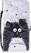 iPhone 7 / 8 Plus wallet case hoesje met katten - wit