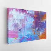 Onlinecanvas - Schilderij - Abstract Oil Paint Texture On Canvas. Background Art Horizontal Horizontal - Multicolor - 75 X 115 Cm
