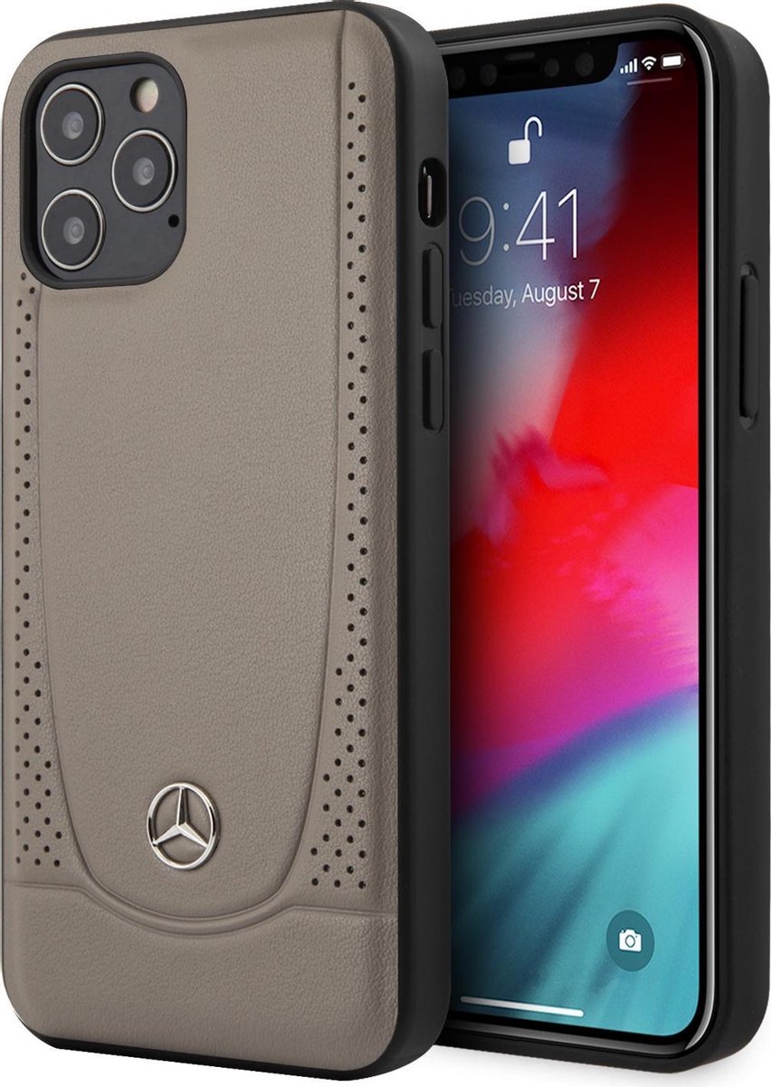 Bruin hoesje van Mercedes-Benz - Backcover - iPhone 12 - 12 Pro - Perforated Urban
