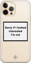 iPhone 12 Pro Max transparant hoesje - Not interested | Apple iPhone 12 Pro Max case | TPU backcover transparant