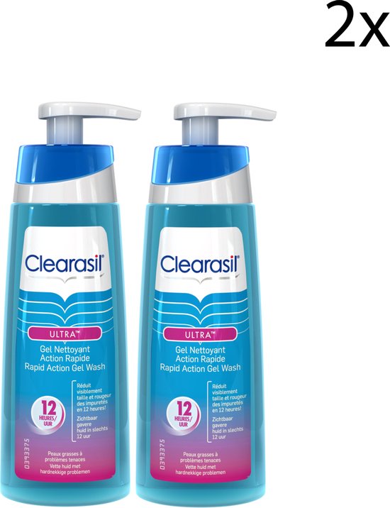 Clearasil Wash Gel Ultra Gel Nettoyant 200 ml x2 | bol.com