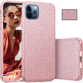 EmpX.nl Apple iPhone 11 Pro Max Glitter Hoesje Roze | Glamour case | Siliconen | Glitter hoesje | Telefoonhoesje | Cadeau | BlingBling Cover